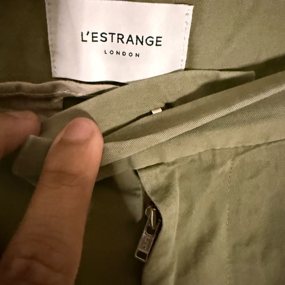 L’Estrange London Men's Olive Green Pants - Picture 4 of 7